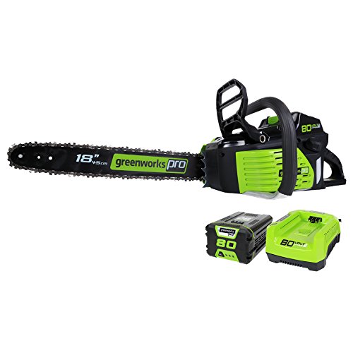 Greenworks 80V 18" Brushless Cordless Chainsaw with Battery and Charger
