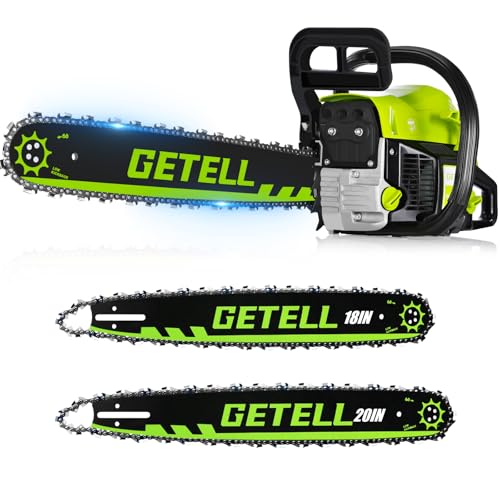 Getell 58cc Gas Chainsaw with Quick-Switch Dual Bar