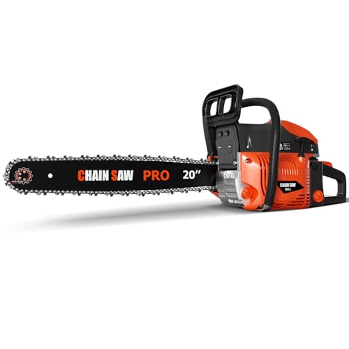 20-Inch 62CC Gas-Powered Chainsaw for Wood Cutting and Trimming