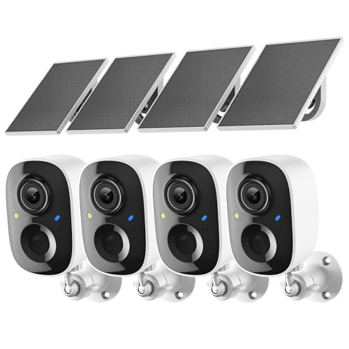 Wireless Solar-Powered 2K Outdoor Security Camera with Color Night Vision