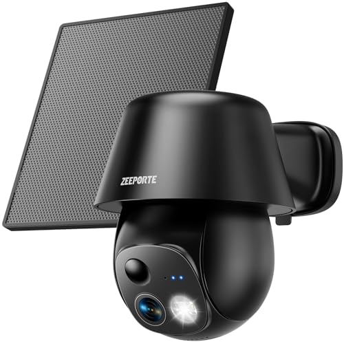 Solar-Powered 2K Pan & Tilt Wireless Outdoor Security Camera with AI Motion Detection