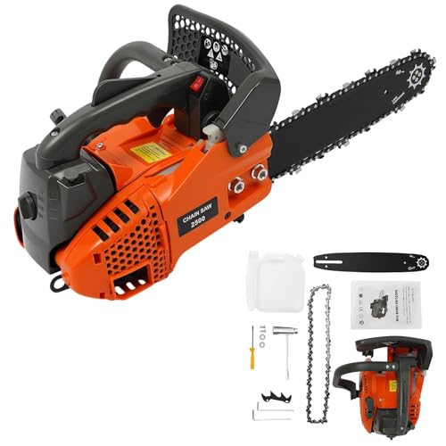 12" Top Handle Gas Chainsaw with 25.4cc 2-Stroke Engine