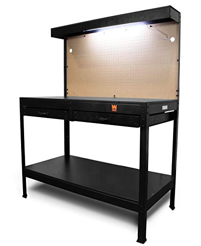 48-Inch Workbench with Storage, Power Outlets, and Light