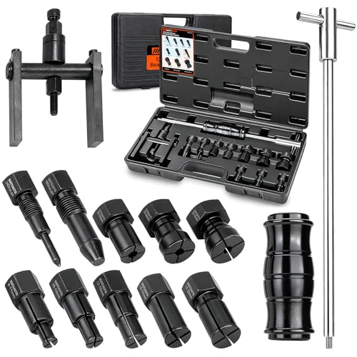 12-Piece Motorcycle Blind Hole Bearing Puller Set with Slide Hammer and Expandable Collets