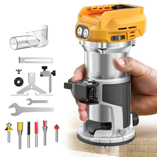 Cordless Compact Wood Router with 6-Speed Variable Control