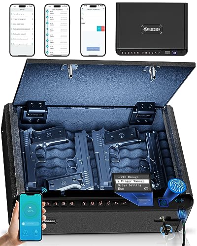 BILLCONCH Biometric Smart Gun Safe with 4 Quick Access Methods