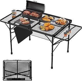 Height Adjustable Folding Table with Mesh Desktop, 3x2 FT, Black