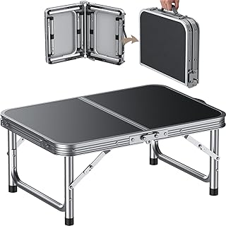 Portable Folding Table - Adjustable Heights, Lightweight, 23" L