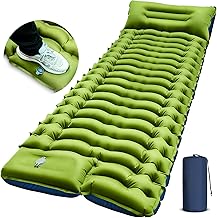Ultralight Camping Sleeping Pad with Built-in Pump (Green)