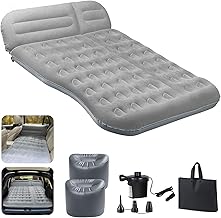 Thickened SUV Air Mattress with Pump & Foot Pedals (Gray)