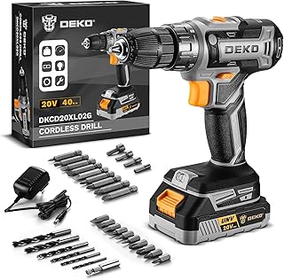 DEKO PRO 20V Cordless Drill Set with Charger