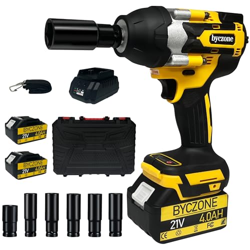 Cordless 21V Brushless 1/2-Inch Impact Wrench with Batteries and Charger
