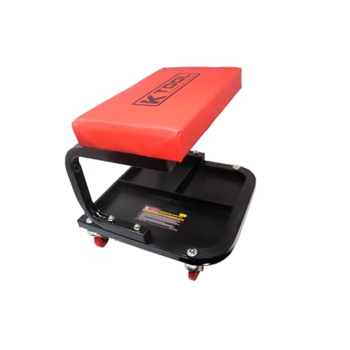 Mechanics Creeper Seat with Tool Storage and Swivel Casters