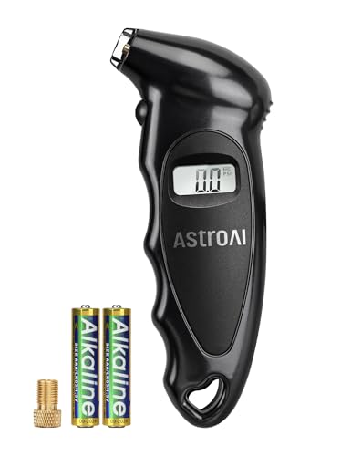 AstroAI Digital Tire Pressure Gauge with Backlit Display and Presta Valve Adapter