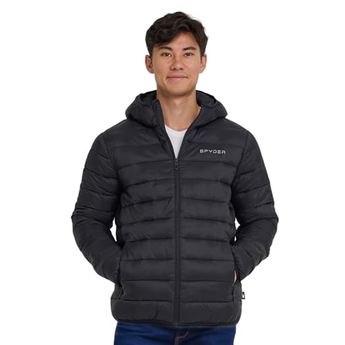 Spyder Packable Lightweight Puffer Jacket for Men with Hood