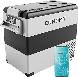 EUHOMY 12V Refrigerator, 59QT Electric Cooler with APP