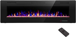 R.W.FLAME 60" Electric Fireplace - Remote Control