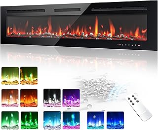 EUHOMY 60" Electric Fireplace - Adjustable Flame Color