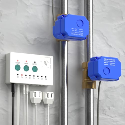 Water Leak Detector with Automatic Shut-Off Valves and Alarm