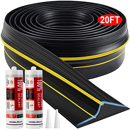Universal Garage Door Threshold Seal Strip - 20FT Waterproof Rubber Weatherproofing
