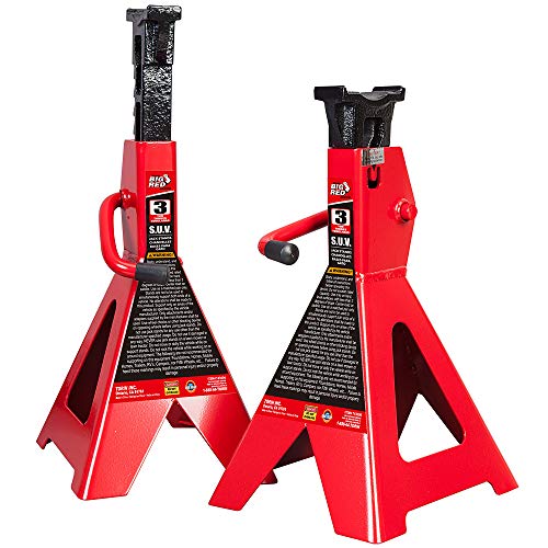 Torin Steel Jack Stands, 3 Ton Capacity, Extended Height