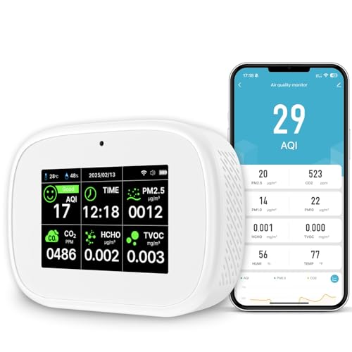 Smart 18-in-1 Indoor Air Quality Monitor with WiFi Connectivity