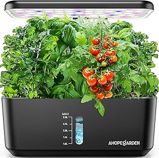 Ahopegarden Indoor Hydroponics Growing System: 10 Pods Plant Germination Kit