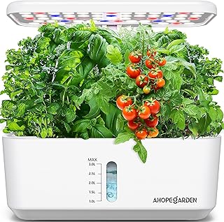 Ahopegarden Indoor Hydroponics Growing System: 10 Pods Plant Germination Kit