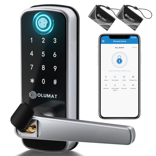 Olumat Smart Keyless Fingerprint Door Lock with Keypad and Handle