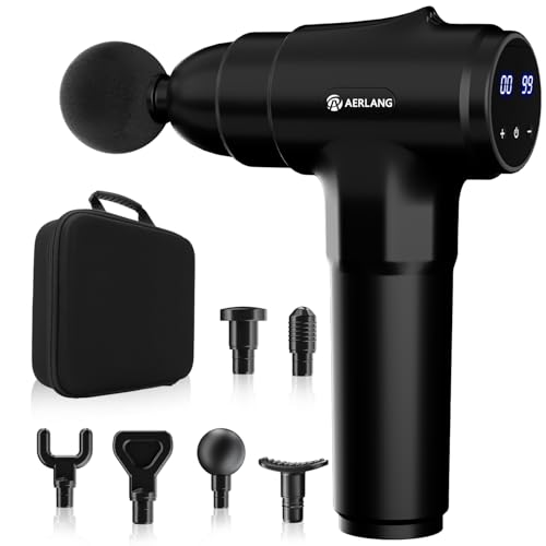 AERLANG Deep Tissue Massage Gun with 6 Heads and 20 Speeds