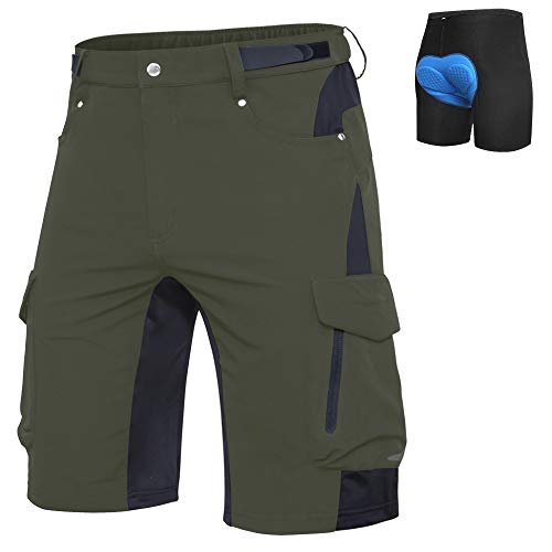 Men's Mountain Bike Shorts with 4D Padding and 6 Pockets