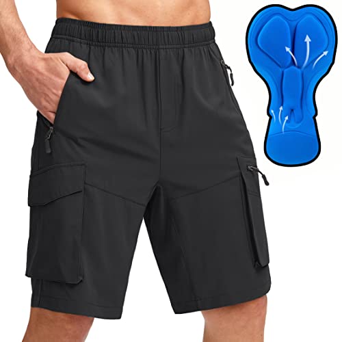Men's Lightweight Mountain Bike Shorts with 3D Padding and Multiple Pockets