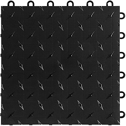 Speedway Garage Floor Diamond Tiles, Black - 50 Pack