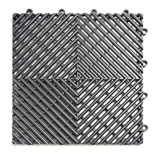 RaceDeck Free-Flow Interlocking Garage Flooring Tiles - Graphite, 48 Pack