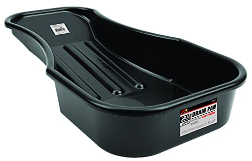 Heavy Duty 2.8 Quart Oil Drain Pan with Splash Guard and Tapered Spout