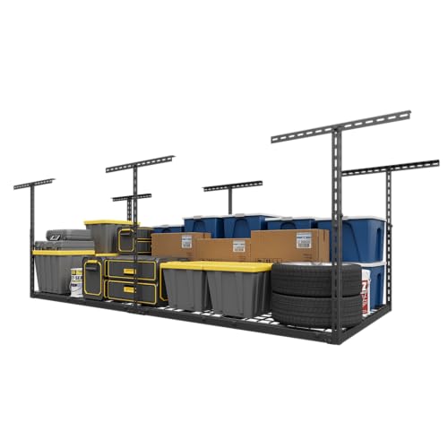 Adjustable Overhead Garage Storage Rack with 750 lbs Capacity