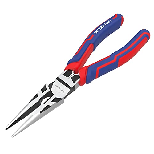 WORKPRO 8-Inch Heavy-Duty Needle Nose Pliers with Wire Cutter