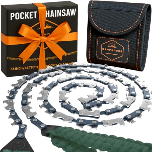 Heavy-Duty 65Mn Steel Pocket Chainsaw with Paracord Handles
