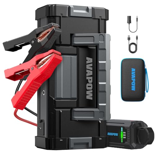 AVAPOW 6000A Portable Car Jump Starter with Dual USB Fast Charging and LED Light