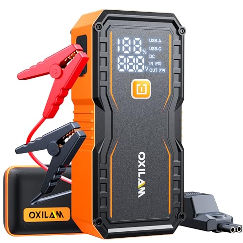 OXILAM 24000mAh 10000A Portable Jump Starter with USB and LED Light