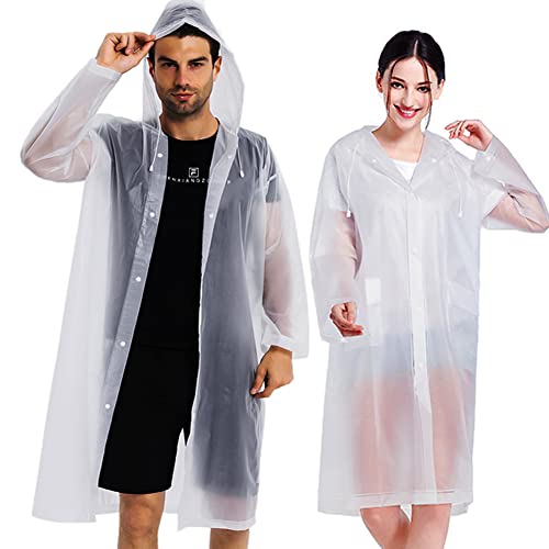 Reusable EVA Rain Ponchos - 2 Pack