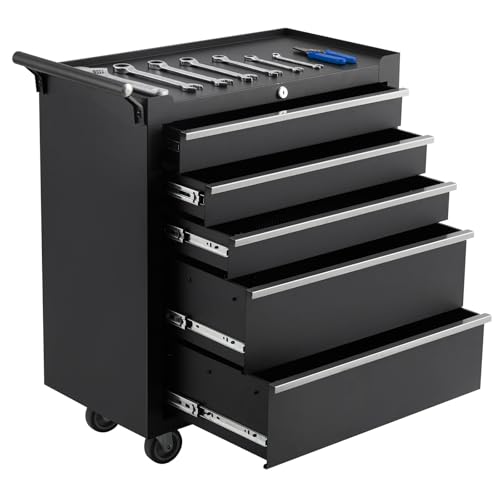 Rolling Tool Chest with 5 Drawers and Locking System