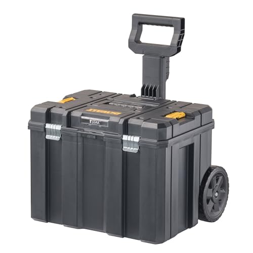 Large Rolling Tool Box with Telescopic Handle and Durable Wheels
