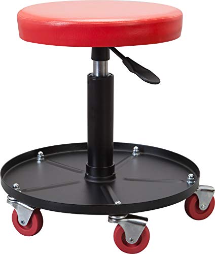 Heavy Duty Rolling Pneumatic Mechanic Stool with Tool Tray