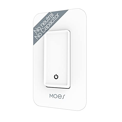 MOES WiFi Smart Light Switch ,  No Neutral Wire, No Hub, Voice and App Control