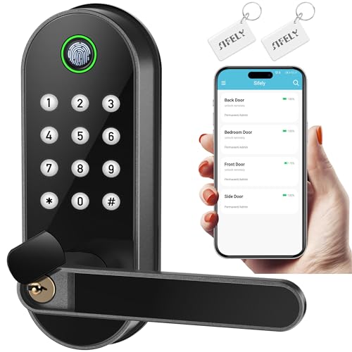 Fingerprint Smart Door Lock with Handle and Keypad