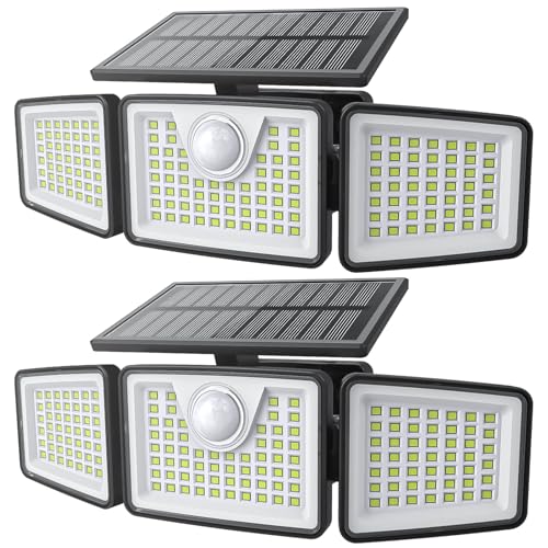 2500 Lumens Solar Motion Sensor Outdoor Security Light with Wide-Angle Heads