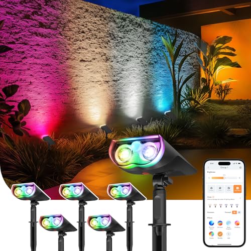 Linkind Smart Outdoor Solar Spot Lights with Motion Sensor and App Control (6 Pack)