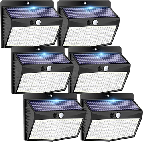 Solar Motion Sensor Outdoor Wall Lights - 6 Pack