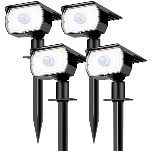 nipify Outdoor Solar Motion Sensor Spotlights - 4 Pack